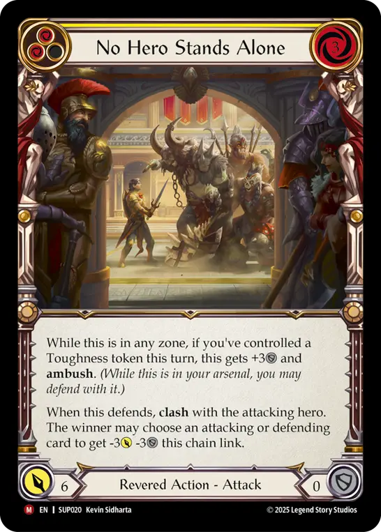 Card: No Hero Stands Alone (yel)