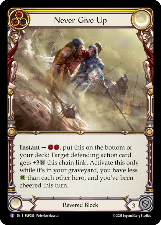 Card: Never Give Up (yel)