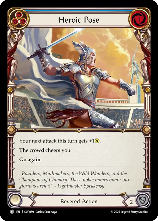 Card: Heroic Pose (blu)