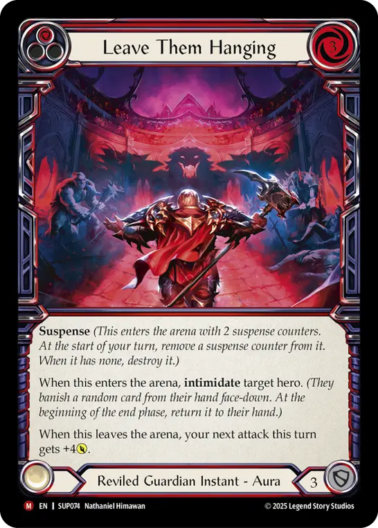 Card: Leave Them Hanging (red)