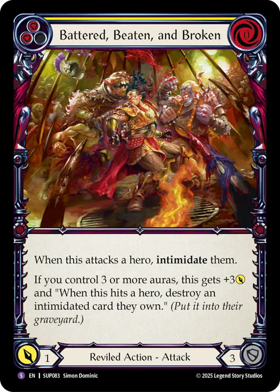 Card: Battered, Beaten, and Broken (yel)