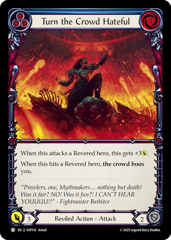 Card: Turn the Crowd Hateful (blu)