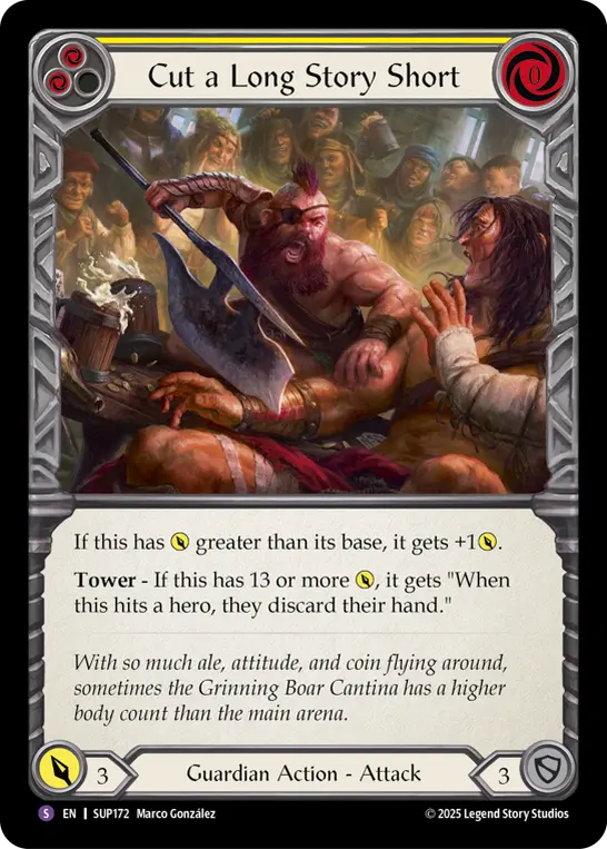 Card: Cut a Long Story Short (yel)
