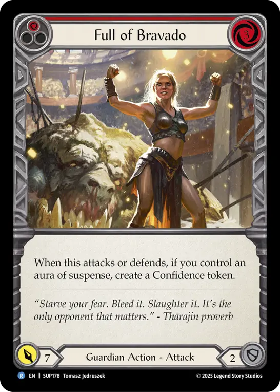 Card: Full of Bravado (red)