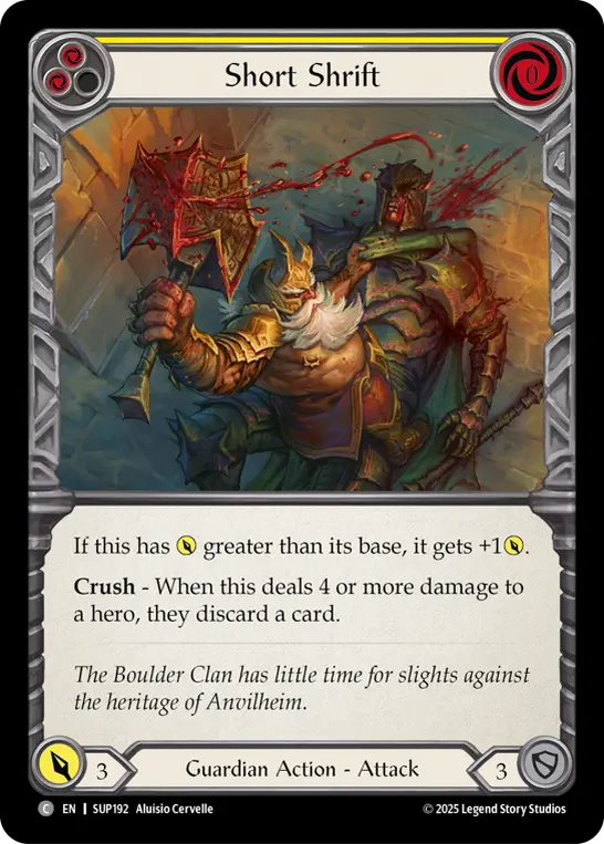 Card: Short Shrift (yel)