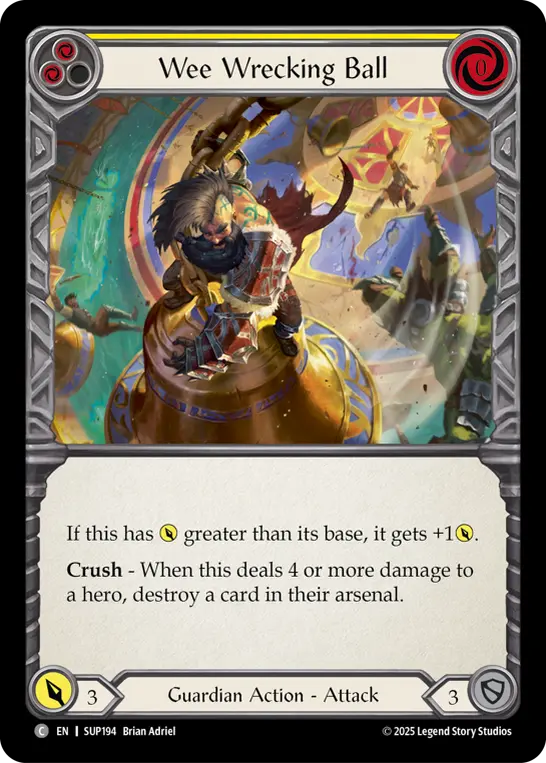 Card: Wee Wrecking Ball (yel)