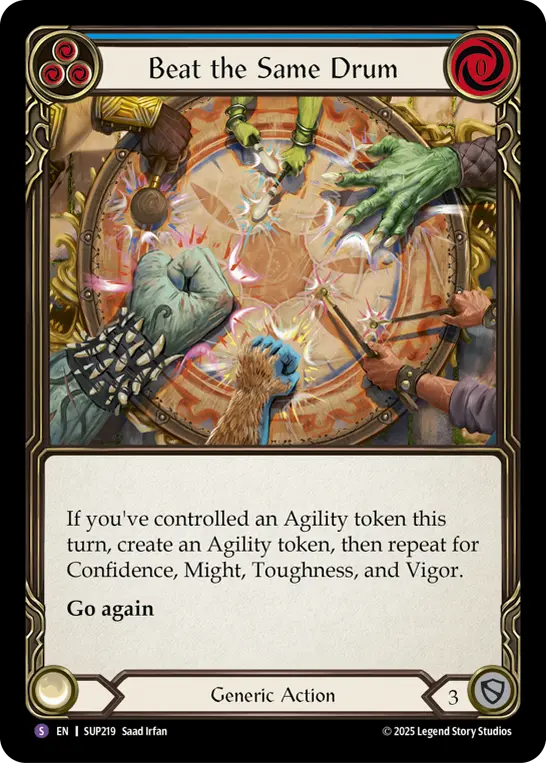 Card: Beat the Same Drum (blu)