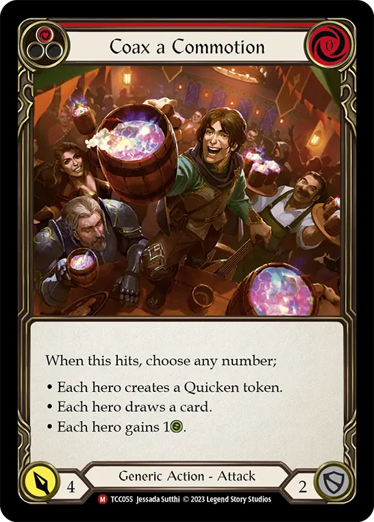 Card: Coax a Commotion (red)