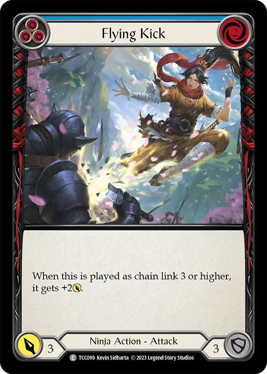 Card: Flying Kick (blu)