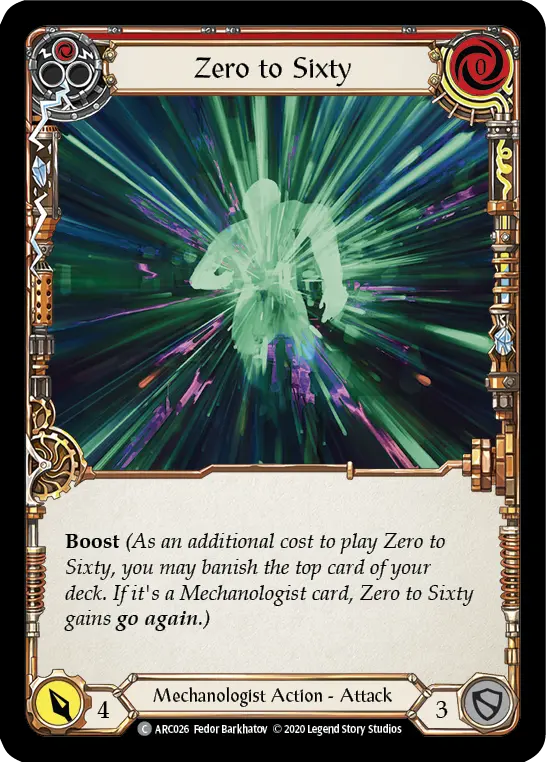 Card: Zero to Sixty (red)