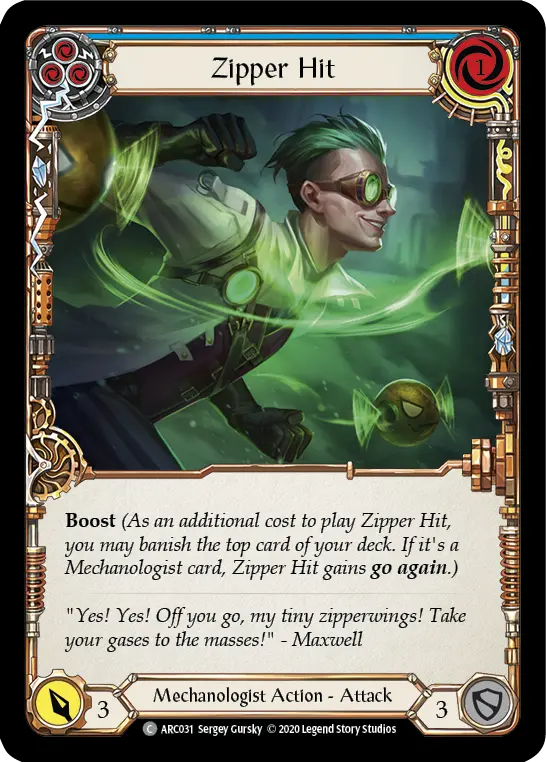 Card: Zipper Hit (blu)