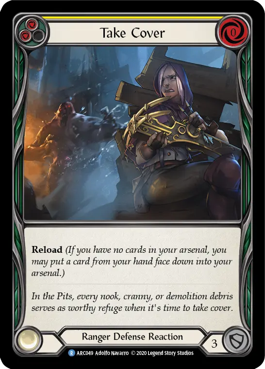 Card: Take Cover (yel)