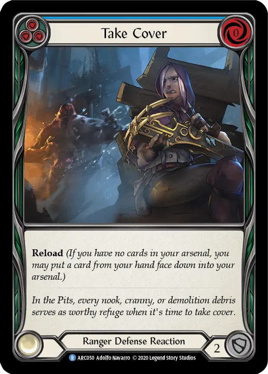 Card: Take Cover (blu)