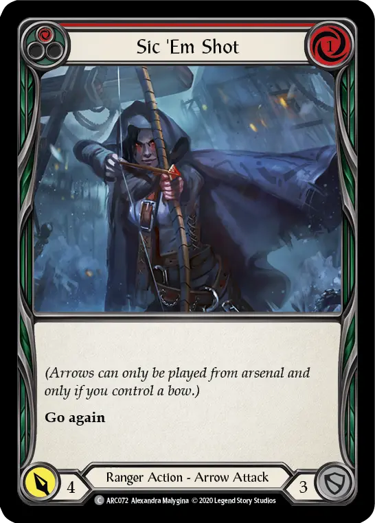 Card: Sic 'Em Shot (red)