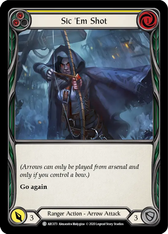 Card: Sic 'Em Shot (yel)