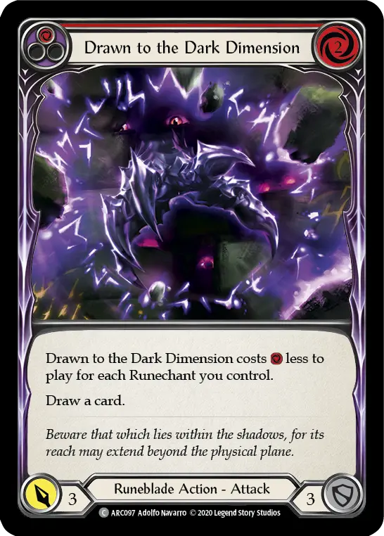 Card: Drawn to the Dark Dimension (red)