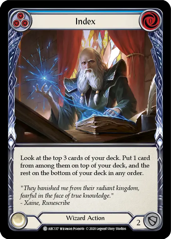 Card: Index (blu)