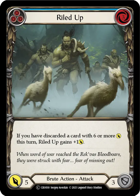 Card: Riled Up (blu)