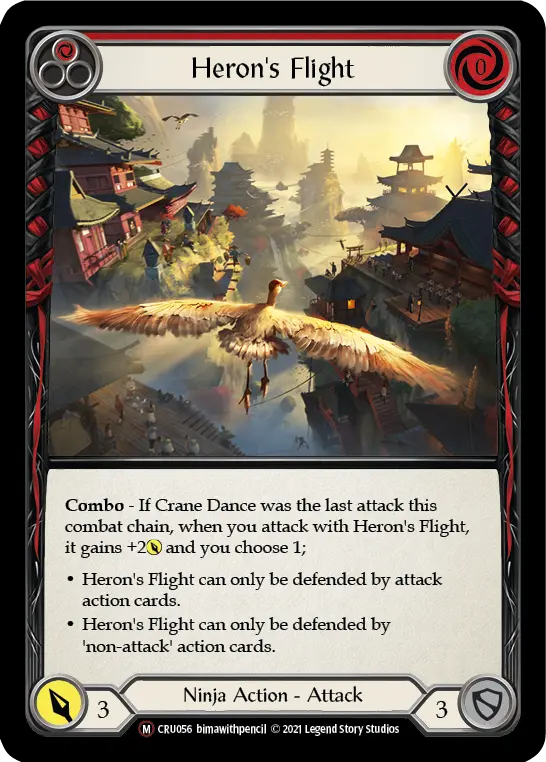 Card: Heron's Flight (red)
