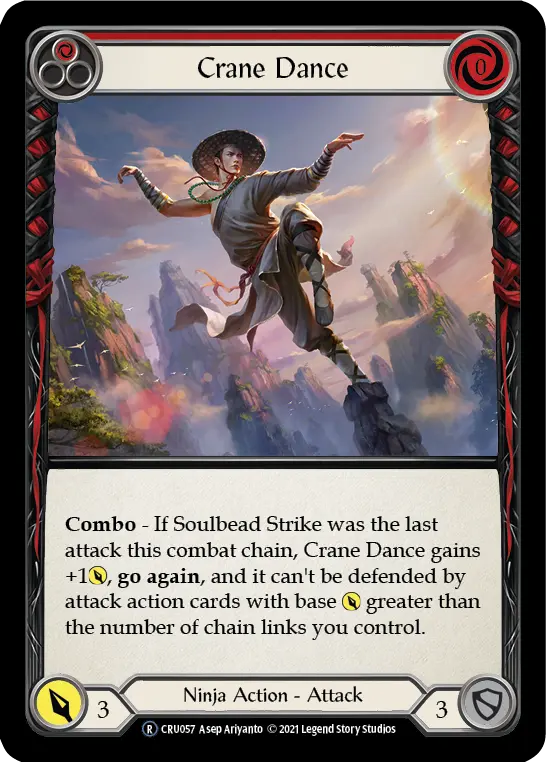 Card: Crane Dance (red)