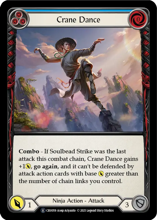 Card: Crane Dance (blu)