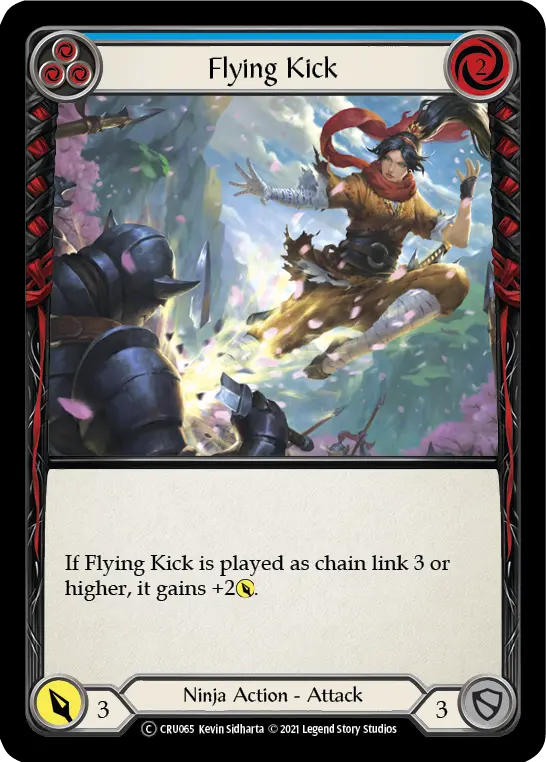 Card: Flying Kick (blu)