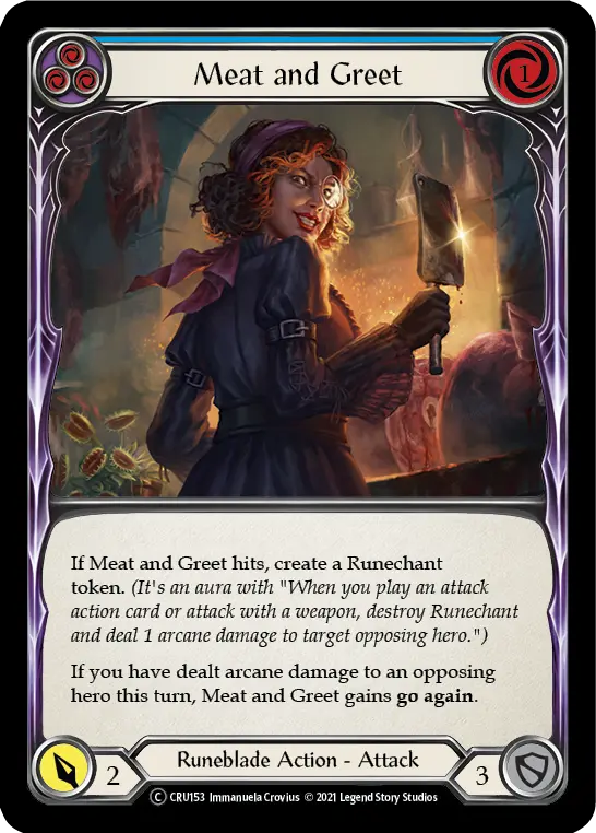 Card: Meat and Greet (blu)