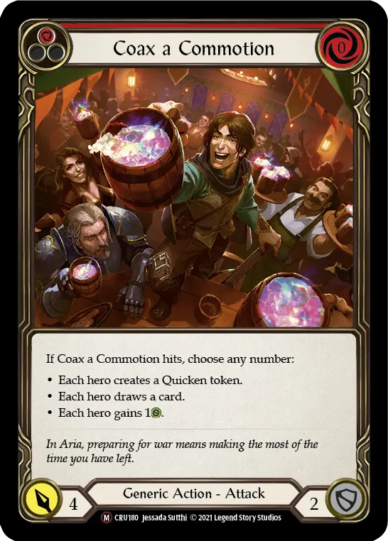 Card: Coax a Commotion (red)
