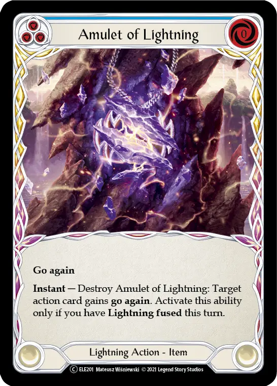 Card: Amulet of Lightning (blu)