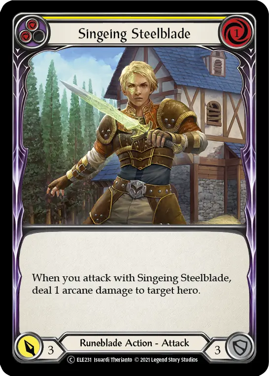 Card: Singeing Steelblade (yel)