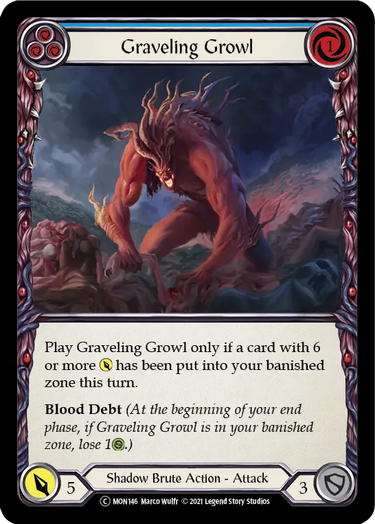 Card: Graveling Growl (blu)