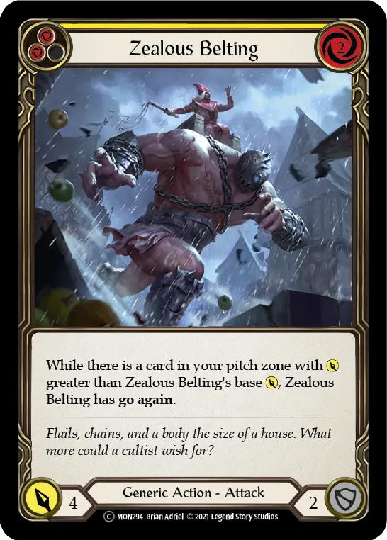 Card: Zealous Belting (yel)