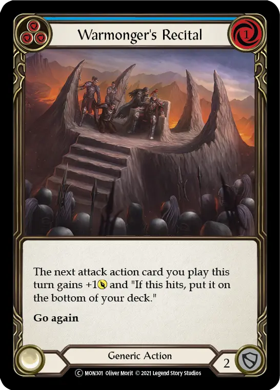 Card: Warmonger's Recital (blu)