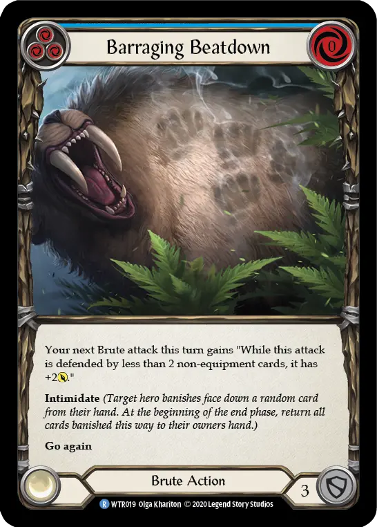 Card: Barraging Beatdown (blu)