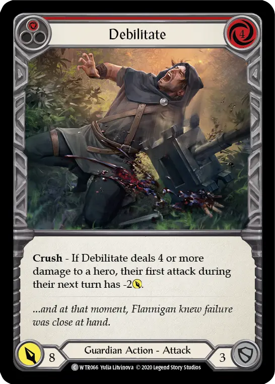 Card: Debilitate (red)