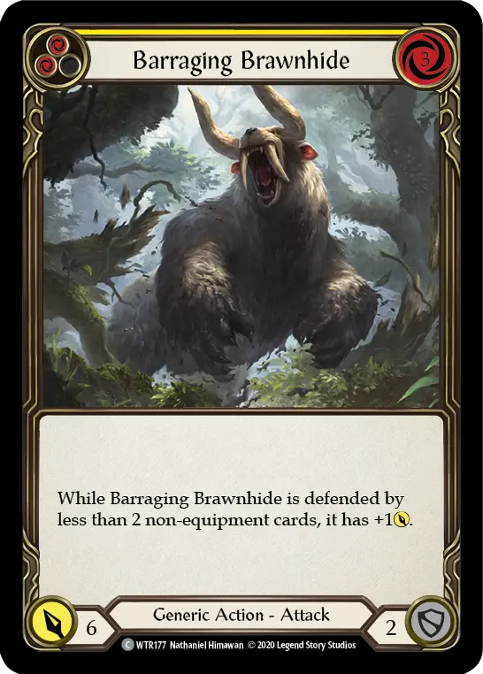 Card: Barraging Brawnhide (yel)