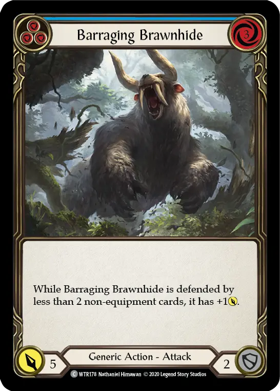 Card: Barraging Brawnhide (blu)