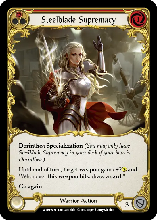 Card: Steelblade Supremacy (red)
