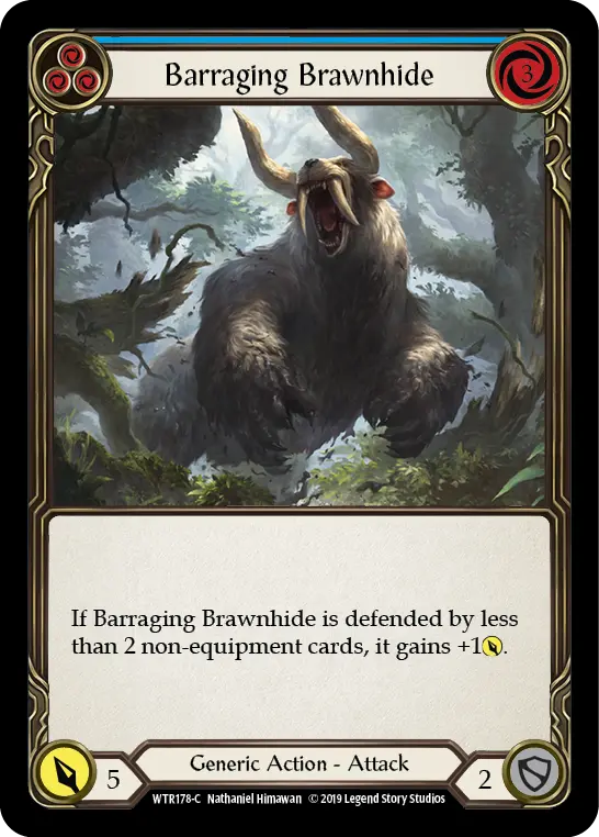 Card: Barraging Brawnhide (blu)